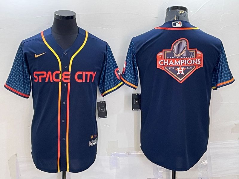 Men Houston Astros Blank Blue Game Nike 2022 MLB Jersey